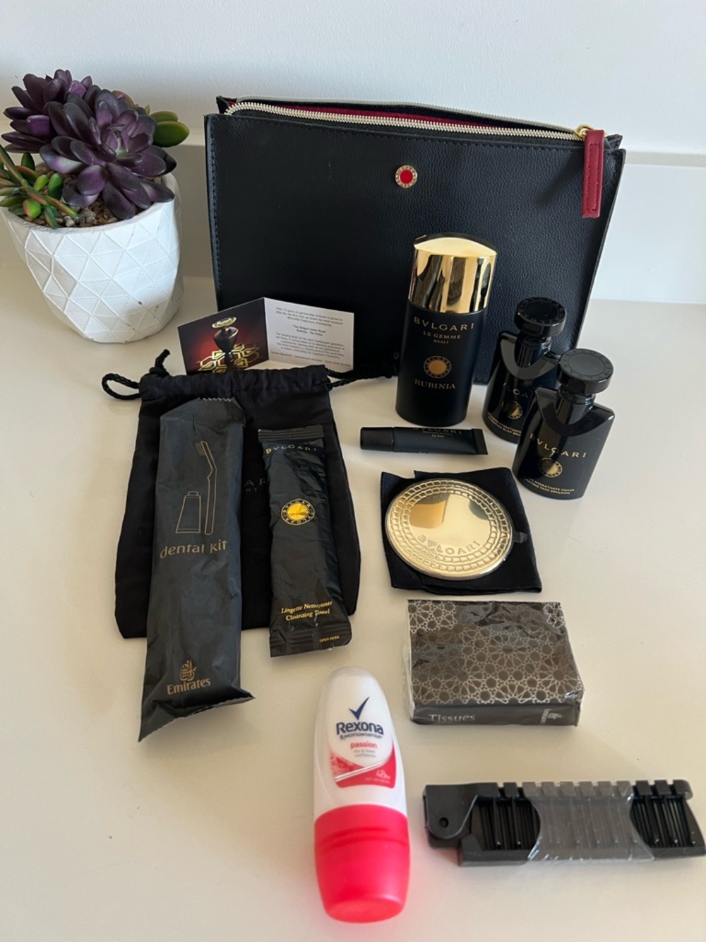 BVLGARI Luxury Travel Amenities Bag - Exclusive to First Class Emirates
